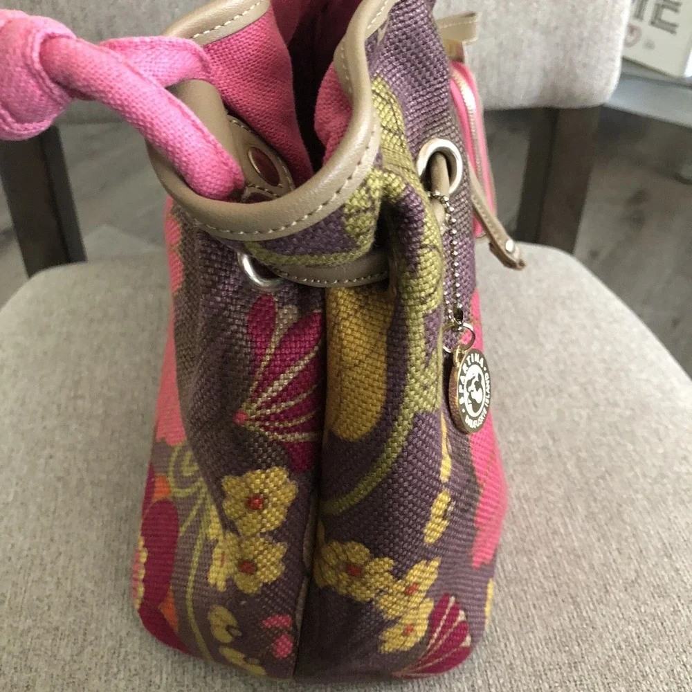 Spartina 449 daufuskie island Linen Leather Sarah Floral Bucket Handbag & Wallet